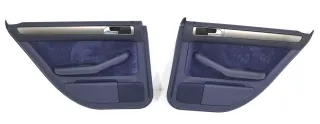 Audi A6 4B Türverkleidung Verkleidung Tür hinten links + rechts blau Velour - Bild 1