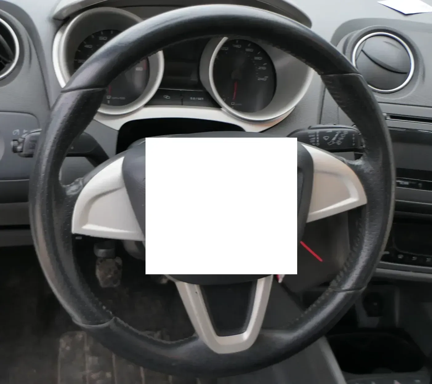 Seat Ibiza 6J Lenkrad 6J0419091M schwarz grau Nähte Leder Lederlenkrad - Bild 1