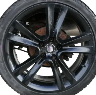 1x Ibiza 6J Alufelge 6J0601025C 7jx17 H2 ET43 5x100 SAGA schwarz  3 - Bild 1