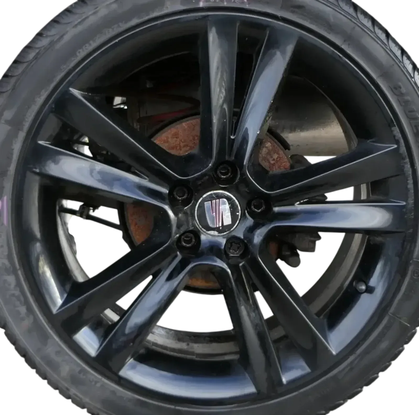 1x Ibiza 6J Alufelge 6J0601025C 7jx17 H2 ET43 5x100 SAGA schwarz  3 - Bild 1