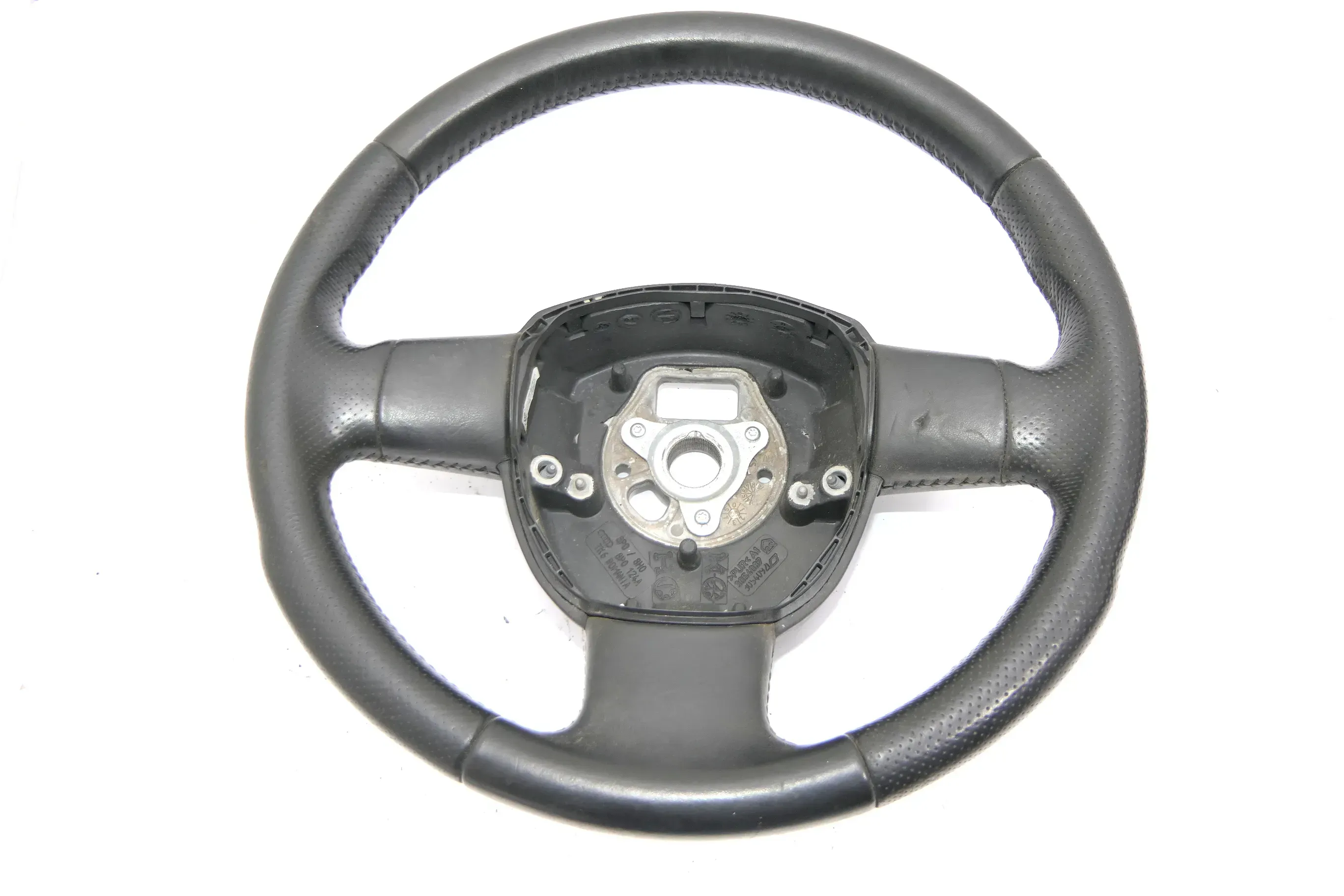 Audi A3 8P Lenkrad 3-Speichen gelocht Sportlenkrad Leder 8P0419091CK TNA schwarz - Bild 1