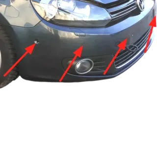 5x Golf 6 5K Einparkhilfe PDC + Kabelbaum Parksensoren grau LC5F vorne - Bild 1