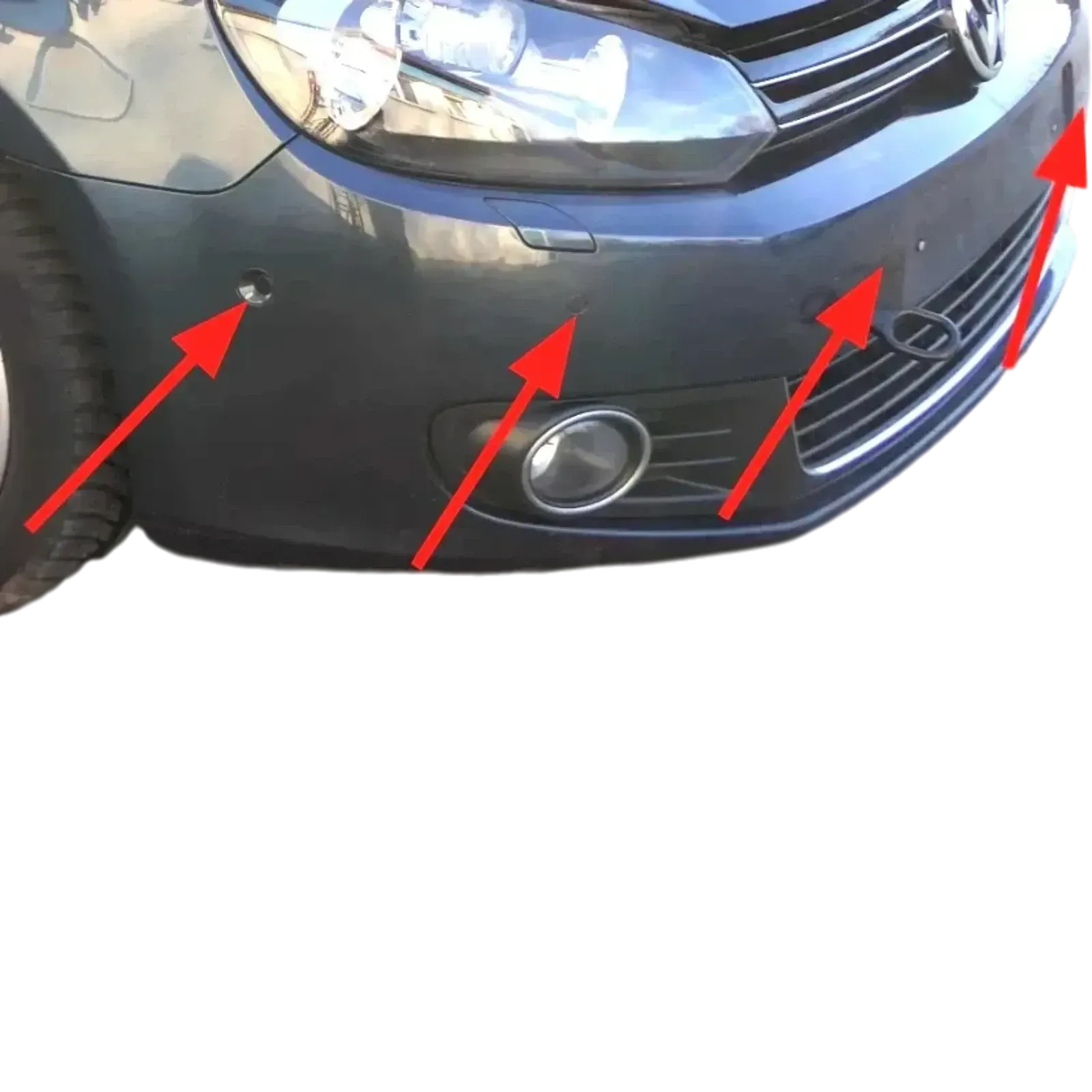 5x Golf 6 5K Einparkhilfe PDC + Kabelbaum Parksensoren grau LC5F vorne - Bild 1