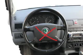 Fabia 6Y Lenkrad 4-Speichen 6Y0419091C E74 Leder Lederlenkrad -ohne Airbag - Bild 1