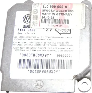 VW Polo 6N Lupo Golf Arosa Steuergerät Airbag Airbagsteuergerät 1J0909609A - Bild 1