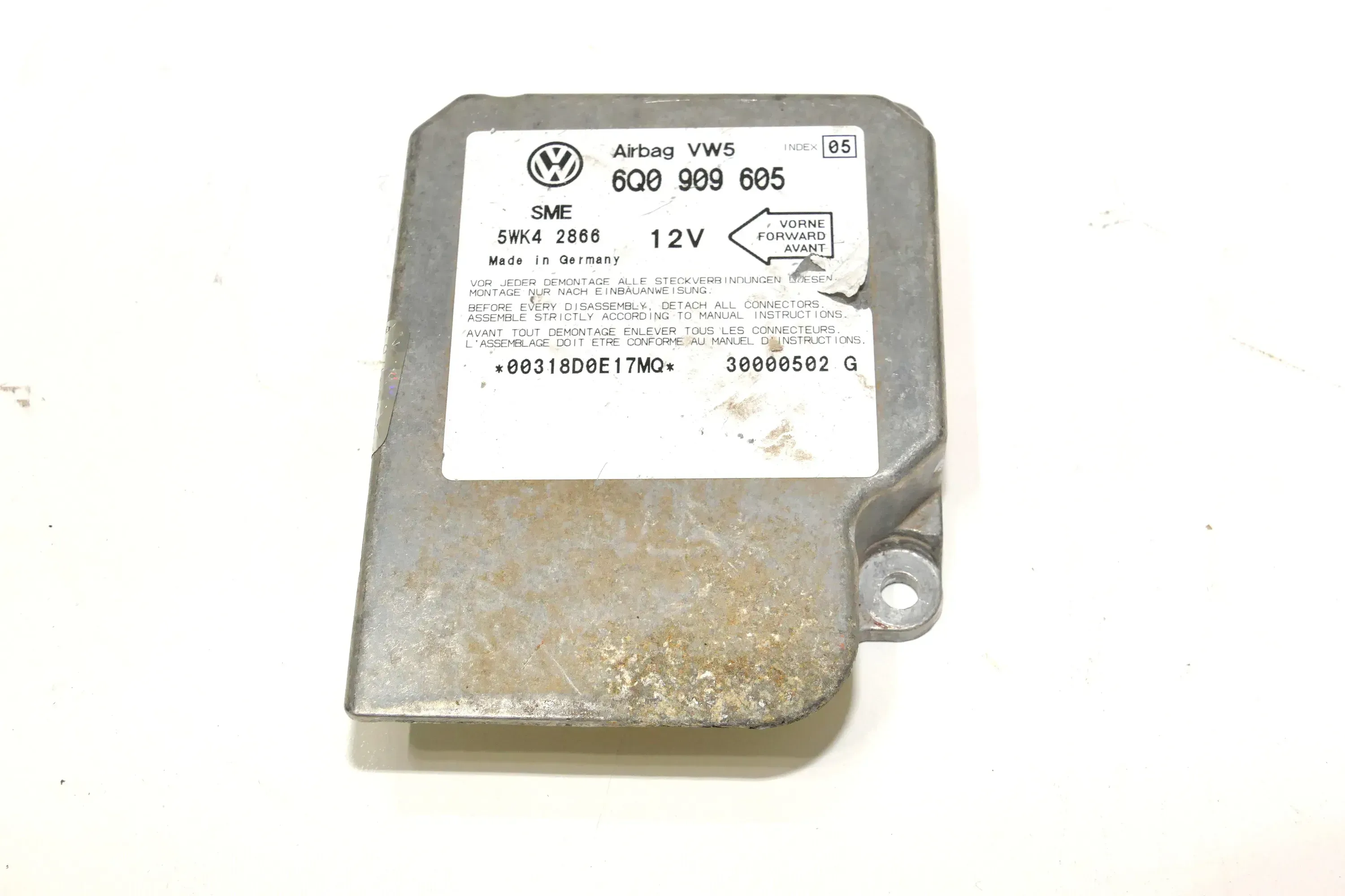VW Polo 6N2 Bora Steuergerät Airbag Airbagsteuergerät 6Q0909605 Index 05 - Bild 1