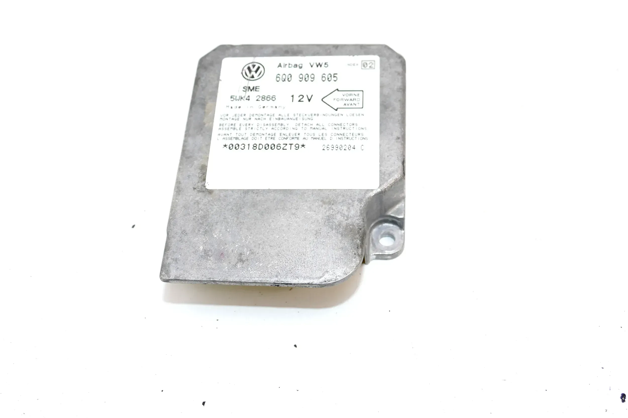 VW Polo 6N2 Bora Steuergerät Airbag Airbagsteuergerät 6Q0909605 Index 02 - Bild 1