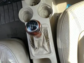 Golf 4 Bora Schaltknauf Schaltsack schwarz TDI Holz Dekor klein hellbeige besch - Bild 2