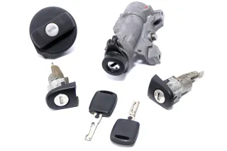 Skoda Fabia 6Y Zündschloß Schloß Zündung 2x Schlüssel + 2x Türschloß links Tür r - Bild 1