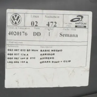 1x VW Polo 9N Türverkleidung Verkleidung Tür vorne rechts 2/3-Türer Griff Öffner - Bild 6