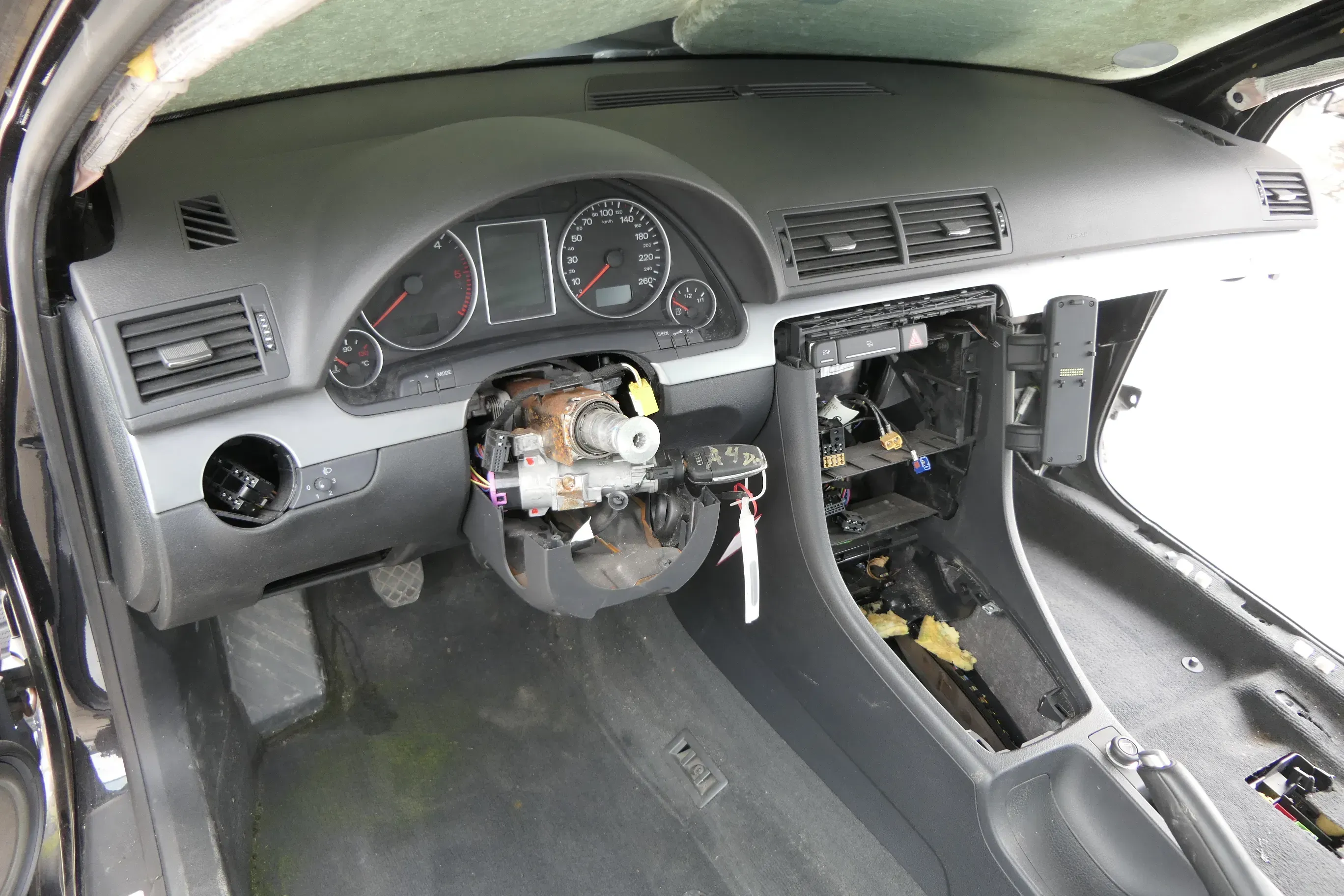 Audi A4 B6 8E B7 vorne Dekor Leisten Abdeckung Lichtschalter aluminium gebürstet - Bild 1
