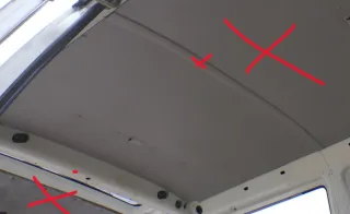 1x VW T4 Himmel Innenraum Decke Dachhimmel Dach oben hinten Kastenwagen Lampe - Bild 1