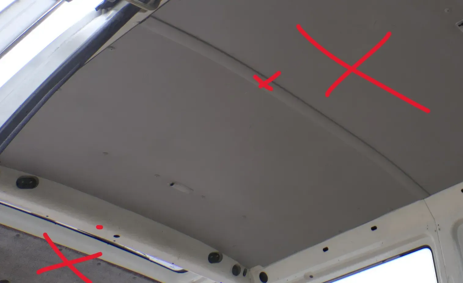 1x VW T4 Himmel Innenraum Decke Dachhimmel Dach oben hinten Kastenwagen Lampe - Bild 1