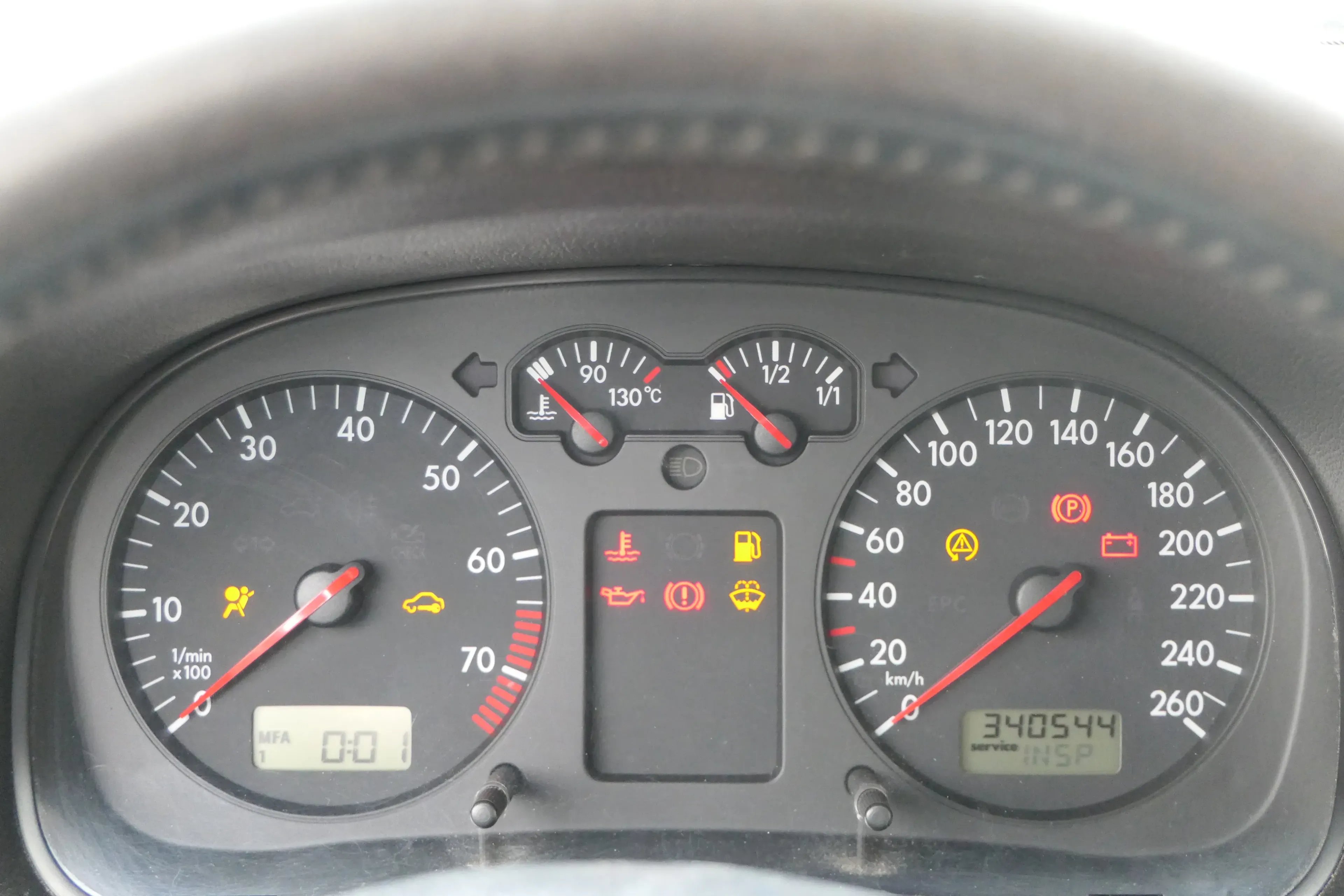 VW Golf 4 Tacho Tachometer Kombiinstrument 340.000km 1J0920821A 1,6-2,8 - Bild 1