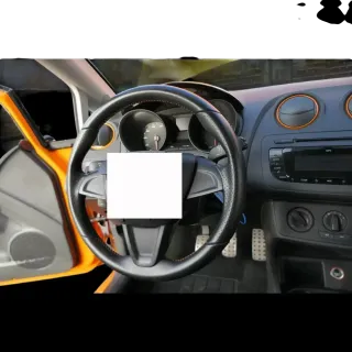 Seat Ibiza 6J Lenkrad 6J0419091M schwarz orange Nähte - Bild 1
