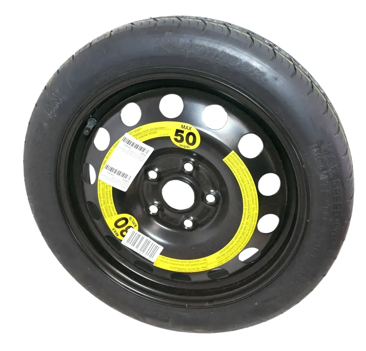 Golf 6 Touran Notrad Ersatzrad Ersatzreifen Notreifen 16 Zoll T125/70R16 Werkzeu - Bild 1
