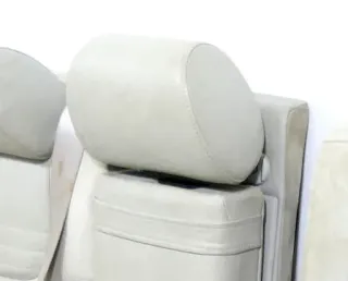 1x A4 B5 A6 4B Kopfstütze hinten Mitte Leder helles grau Perlnappa silber Sport - Bild 1