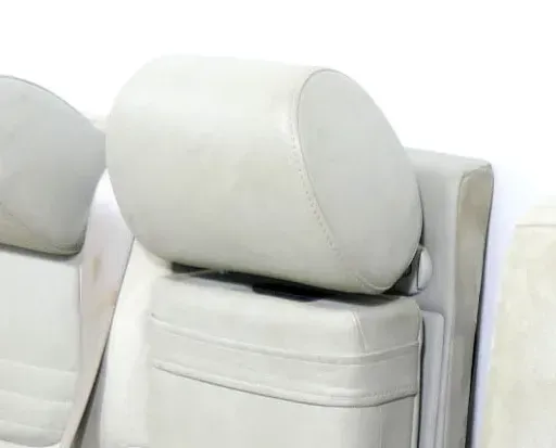 1x A4 B5 A6 4B Kopfstütze hinten Mitte Leder helles grau Perlnappa silber Sport - Bild 1