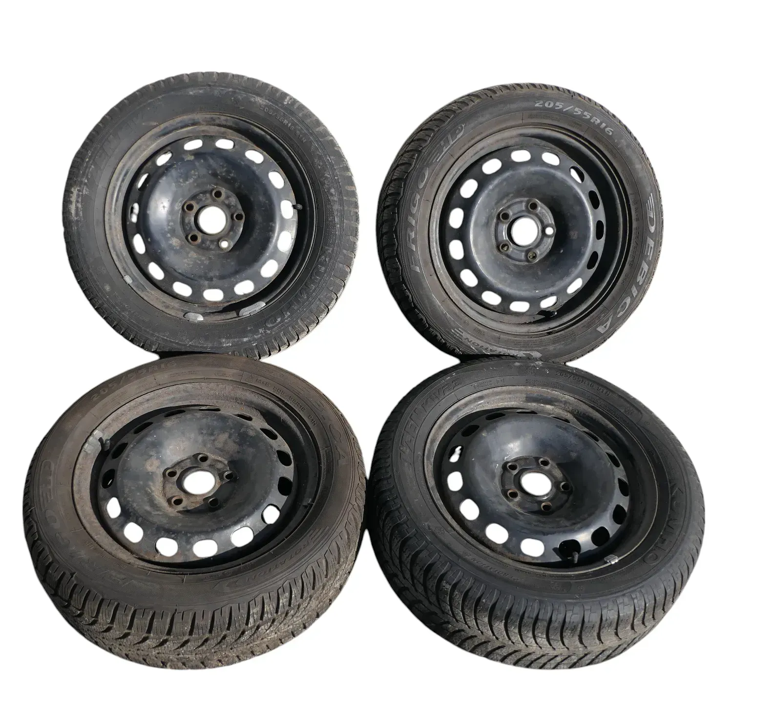 4x Audi A4 8E A6 4B Felgen 205/55 R16 91H Winterreifen Reifen 4-8mm - Bild 1