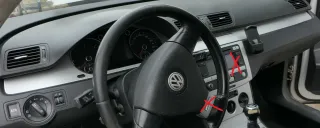 Passat 3C Mittelkonsole Verkleidung Klappe Abdeckung Dekor silber matt chrom Asc - Bild 2