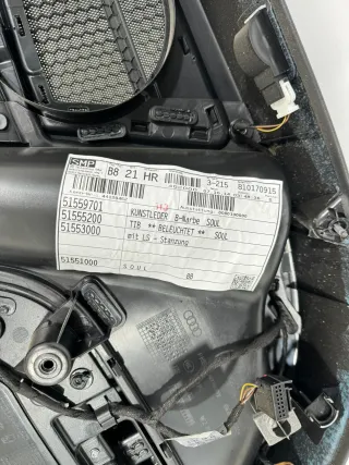 1x A4 8K B8 Türverkleidung Verkleidung Tür hinten rechts schwarz schwarz K-Leder - Bild 4
