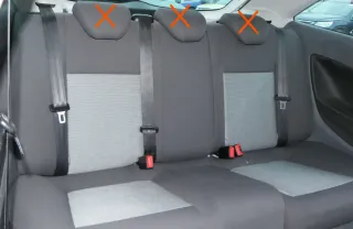Seat Ibiza 6J Rückbank Lehne Sitz Sitzbank 3-Punkt Sitze -ohne Kopfstütze-grau - Bild 1