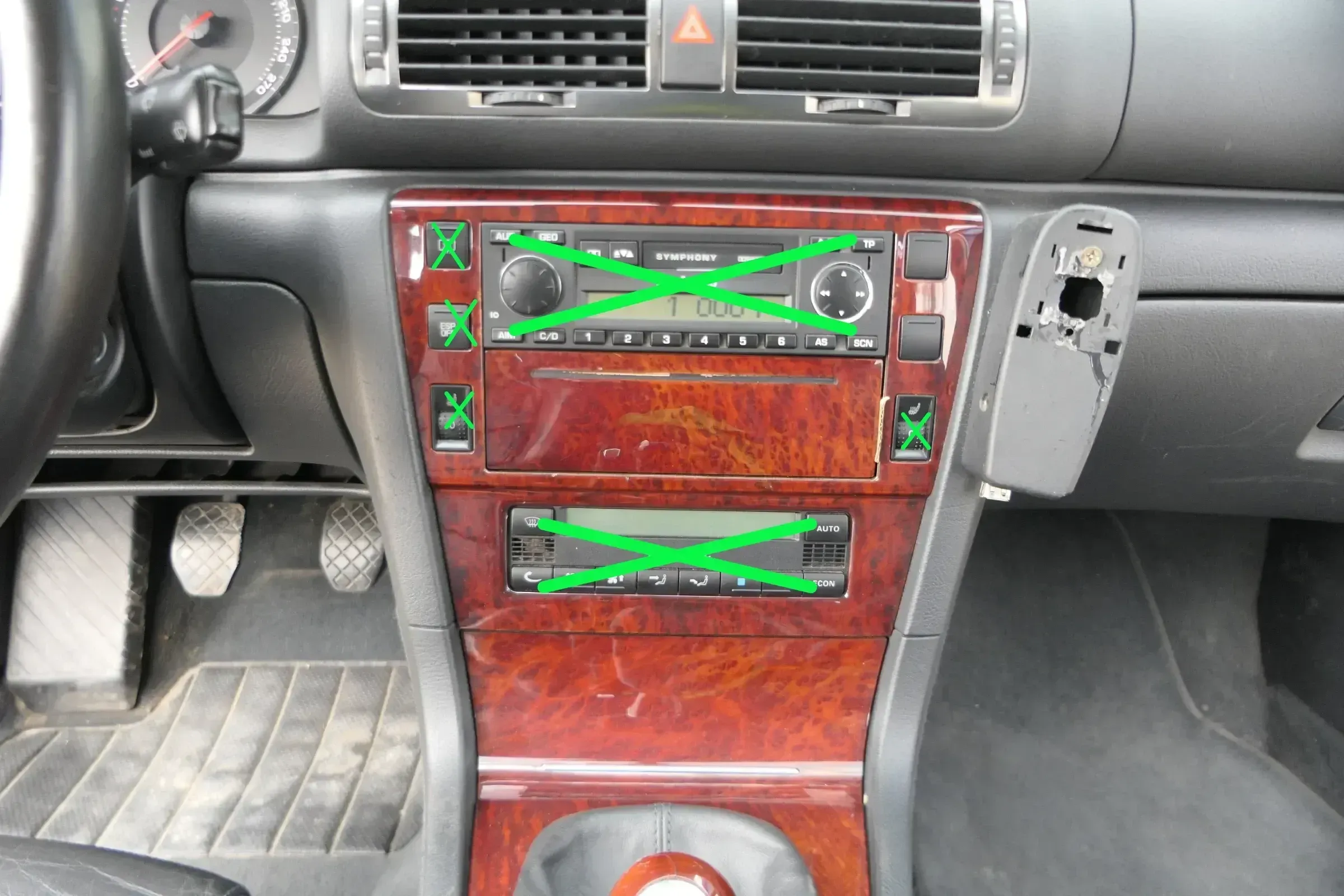 Superb 3U Mittelkonsole Verkleidung Radio Klappe Abdeckung Dekor Holz vavona Tür - Bild 1