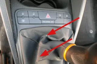 Ibiza 6J Schaltknauf Schaltsack Schaltknüppel Schalthebel 5-Gang Leder orange - Bild 3