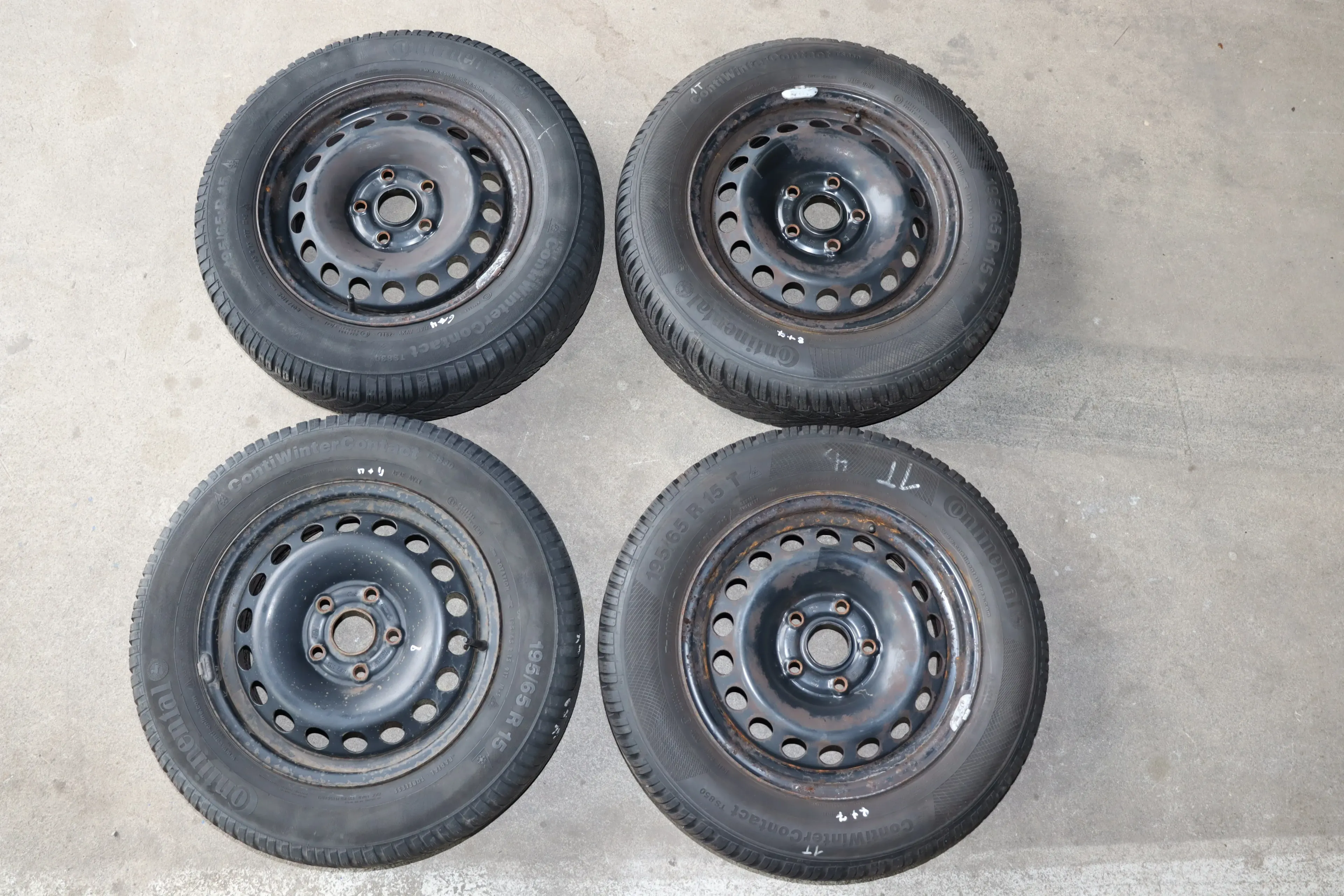 VW Golf 6 Touran 1T 195/65 R15 91T Winterreifen M+S Felgen Reifen M&S ca. 4-8mm - Bild 1
