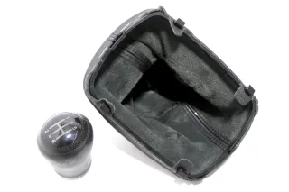 Audi A6 4B Schaltknauf Schaltsack Schaltknüppel original 5-Gang Leder schwarz - Bild 2