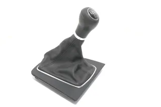 Audi A4 8E B6 B7 Schaltknauf Schalthebel Schalthebelgriff Leder 6Gang schwarz so - Bild 1