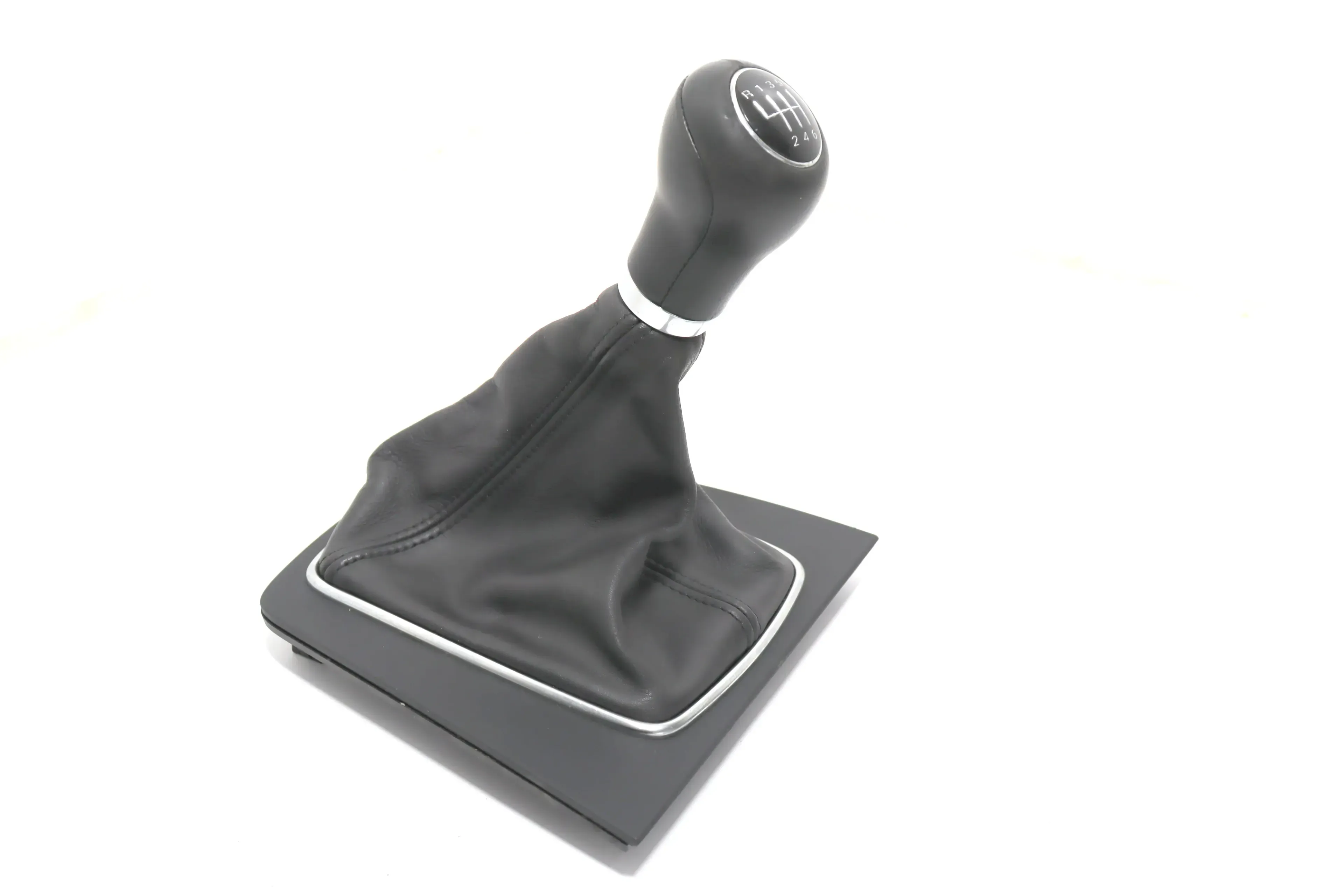Audi A4 8E B6 B7 Schaltknauf Schalthebel Schalthebelgriff Leder 6Gang schwarz so - Bild 1