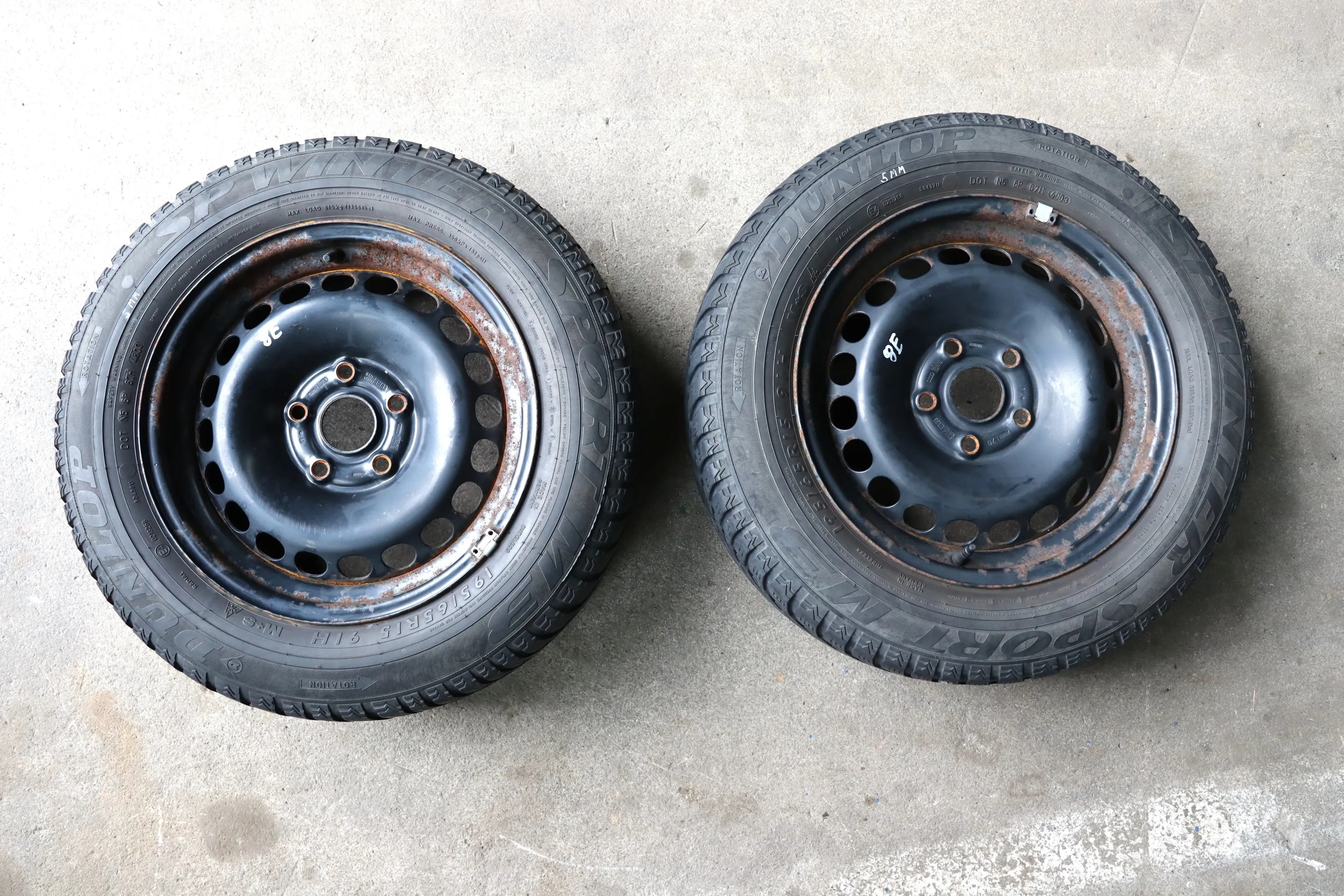 2x Audi A4 8E A6 4B 195/65 R15 91H Winterreifen M&S Reifen Felgen 5mm - Bild 1