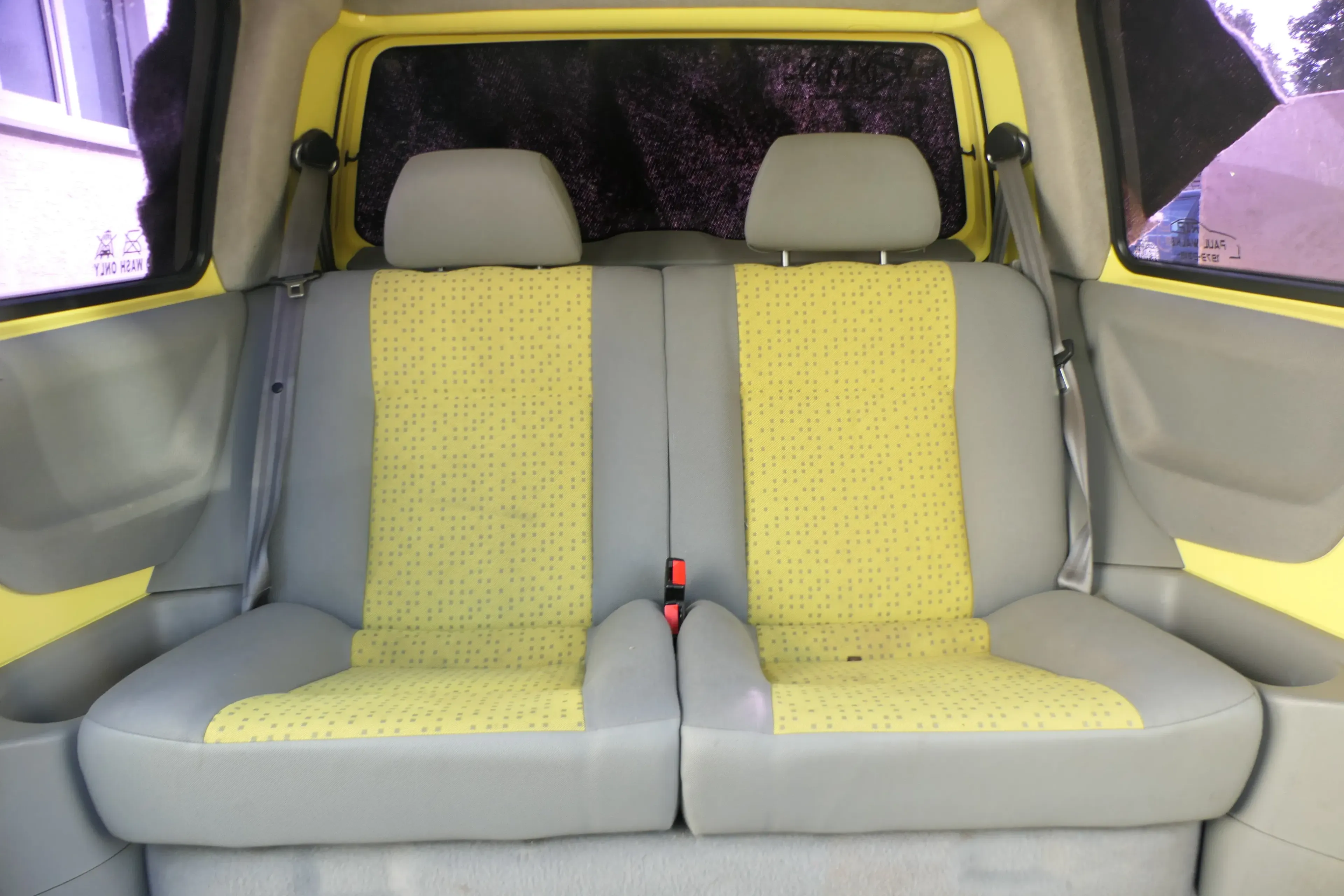 VW Lupo Seat Arosa Sitz Rückbank Sitzfläche für Kopfstützen gelb grau - Bild 1
