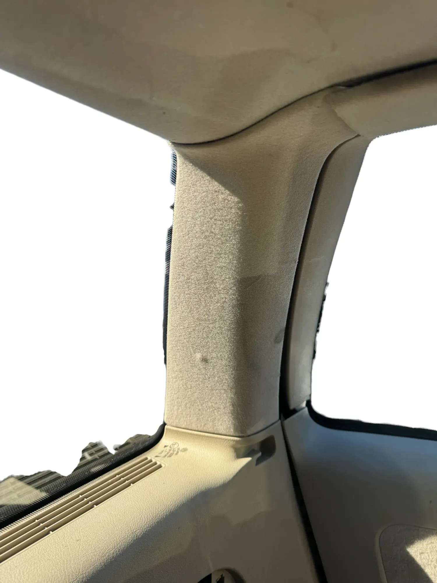 Golf 4 1J D-Säulen Verkleidung rechts+link Abdeckung Airbag 4-Türer beige besch - Bild 1