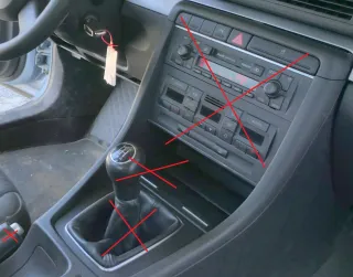 Audi A4 8E B6 B7 Mitteltunnel hinten Verkleidung um Handbremse Konsole schwarz - Bild 3