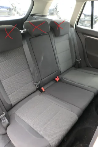 Golf 6 5K Kombi Sitze hinten Rückbank Rücksitzbank 3 Punkt Gurt Lehne OHNE-Kopfs - Bild 1