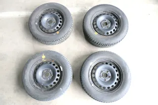 VW Golf 6 Caddy 2K 195/65 R15 91T Winterreifen M+S Felgen Reifen M&S ca.6-7mm X - Bild 1