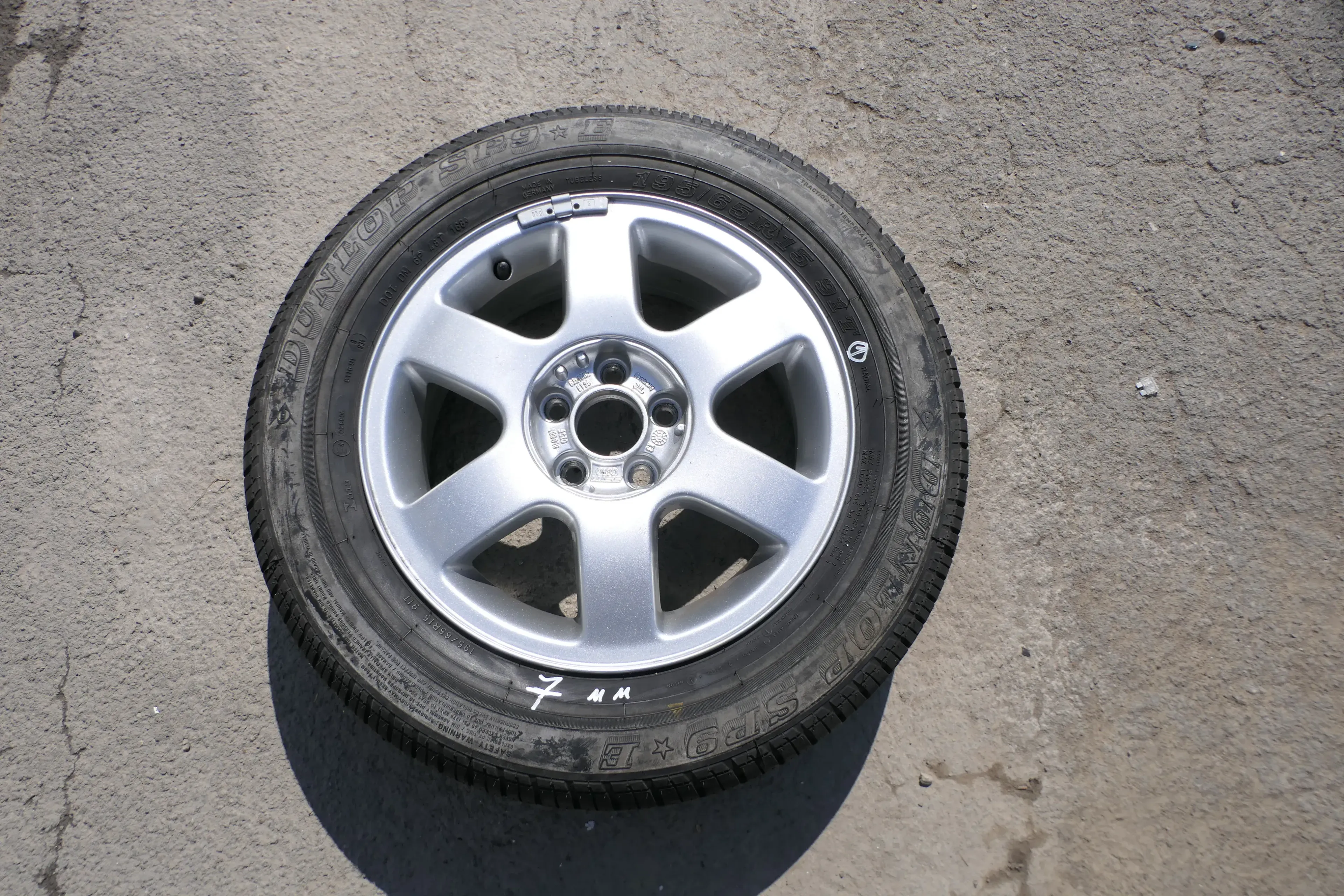 1x Felge Alufelge original Audi A3 8L 6jx15H2 ET38 8L0601025F 8L0 601 025 F  7mm - Bild 1
