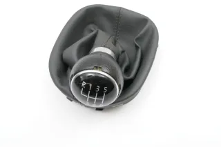 VW Golf Plus 5M Schaltknauf Schaltsack Schaltung Schaltknüppel 6-Gang Leder - Bild 1