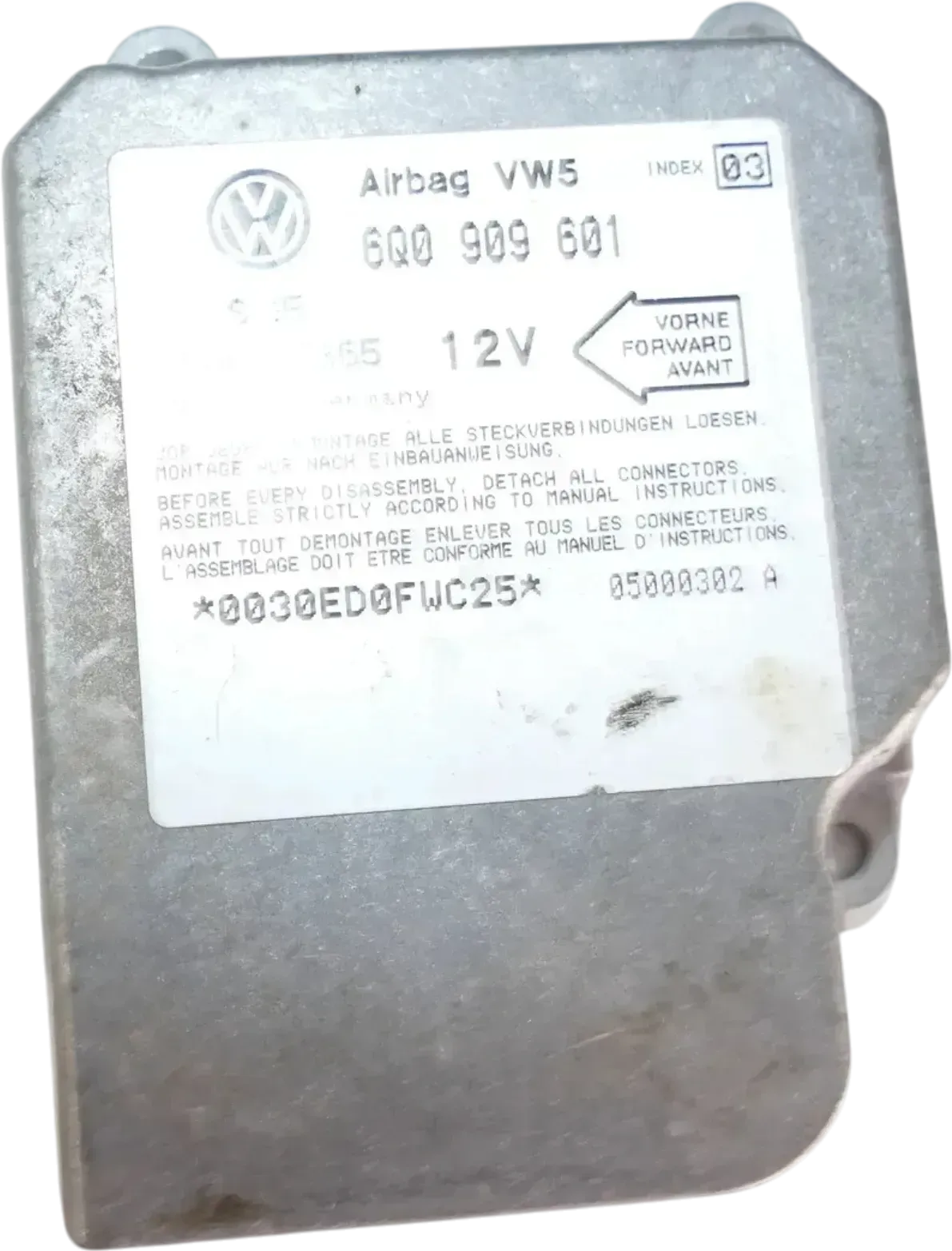 +VW Lupo Seat Arosa 9N 6N2 Airbagsteuergerät 6Q0909601 03 Steuergerät Airbag - Bild 1