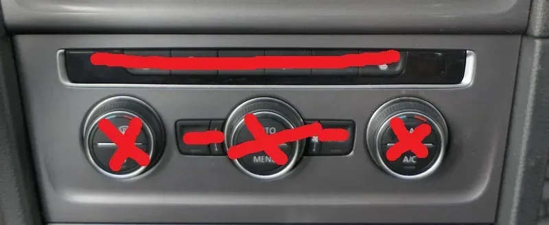 VW Golf 7 5G Rahmen Blende Abdeckung Lüftung um Klimabedienteil Heizung rhodium - Bild 1