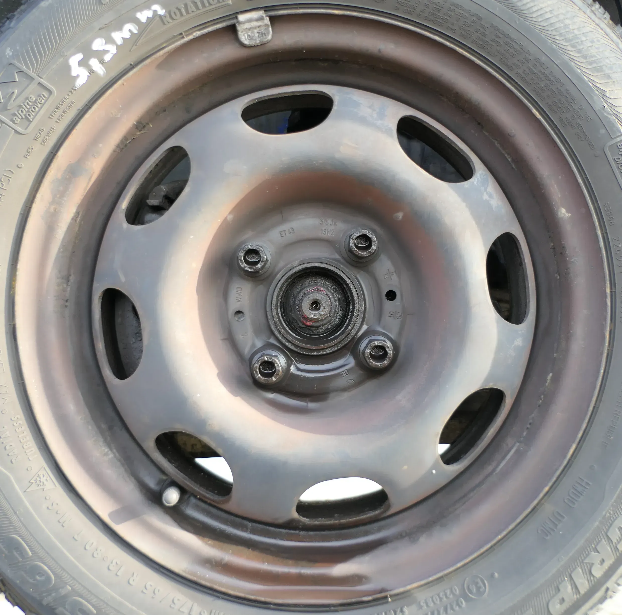 1x Polo 6N2 Lupo 6N Arosa Felge 5 1/2 J x 13 H2 ET 43 Stahlfelge 13 Zoll schwarz - Bild 1