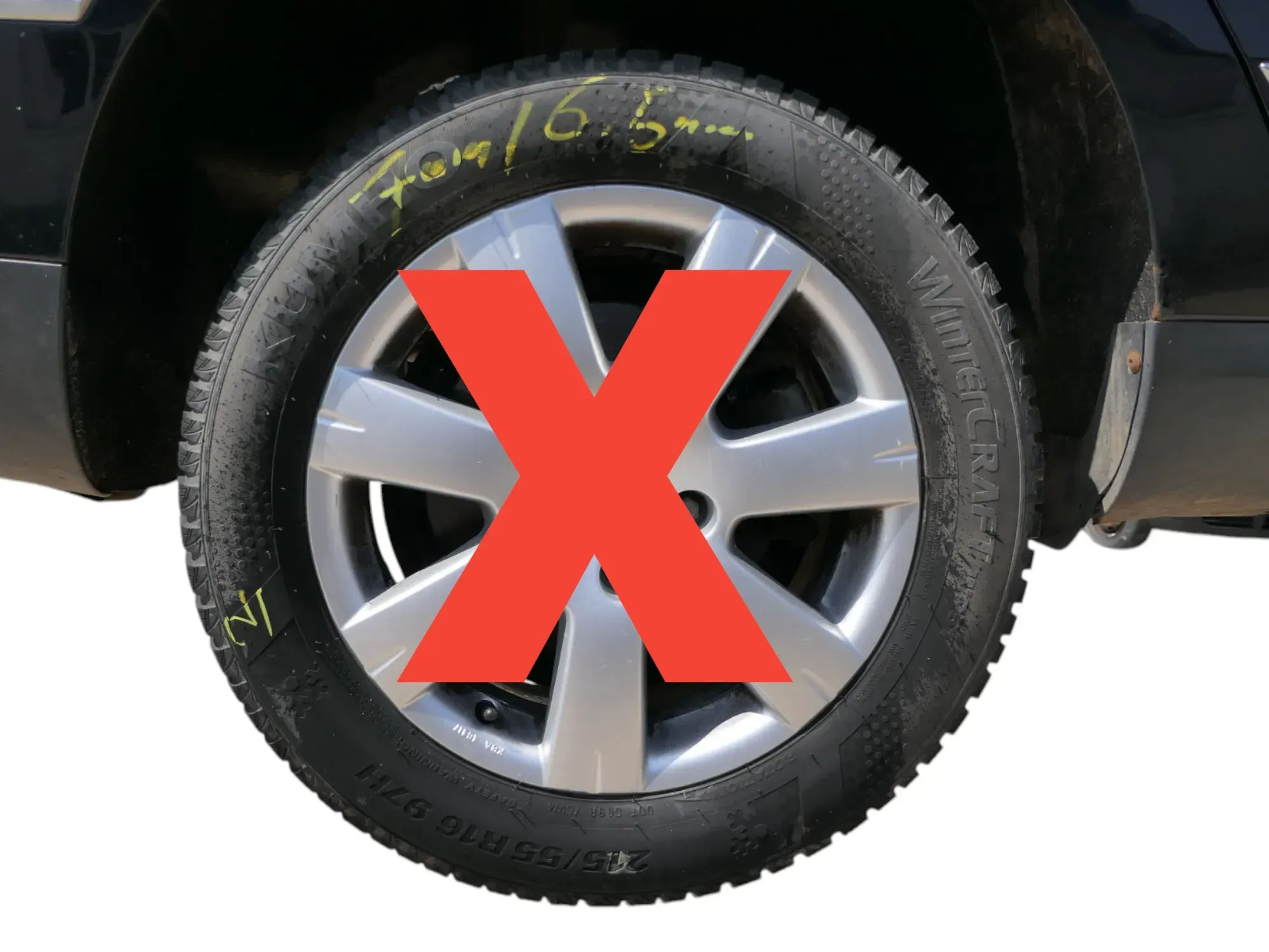 2x VW Sharan NUR Reifen 215/55 R16 97V Winterreifen ca. 6,5-7mm - Bild 1