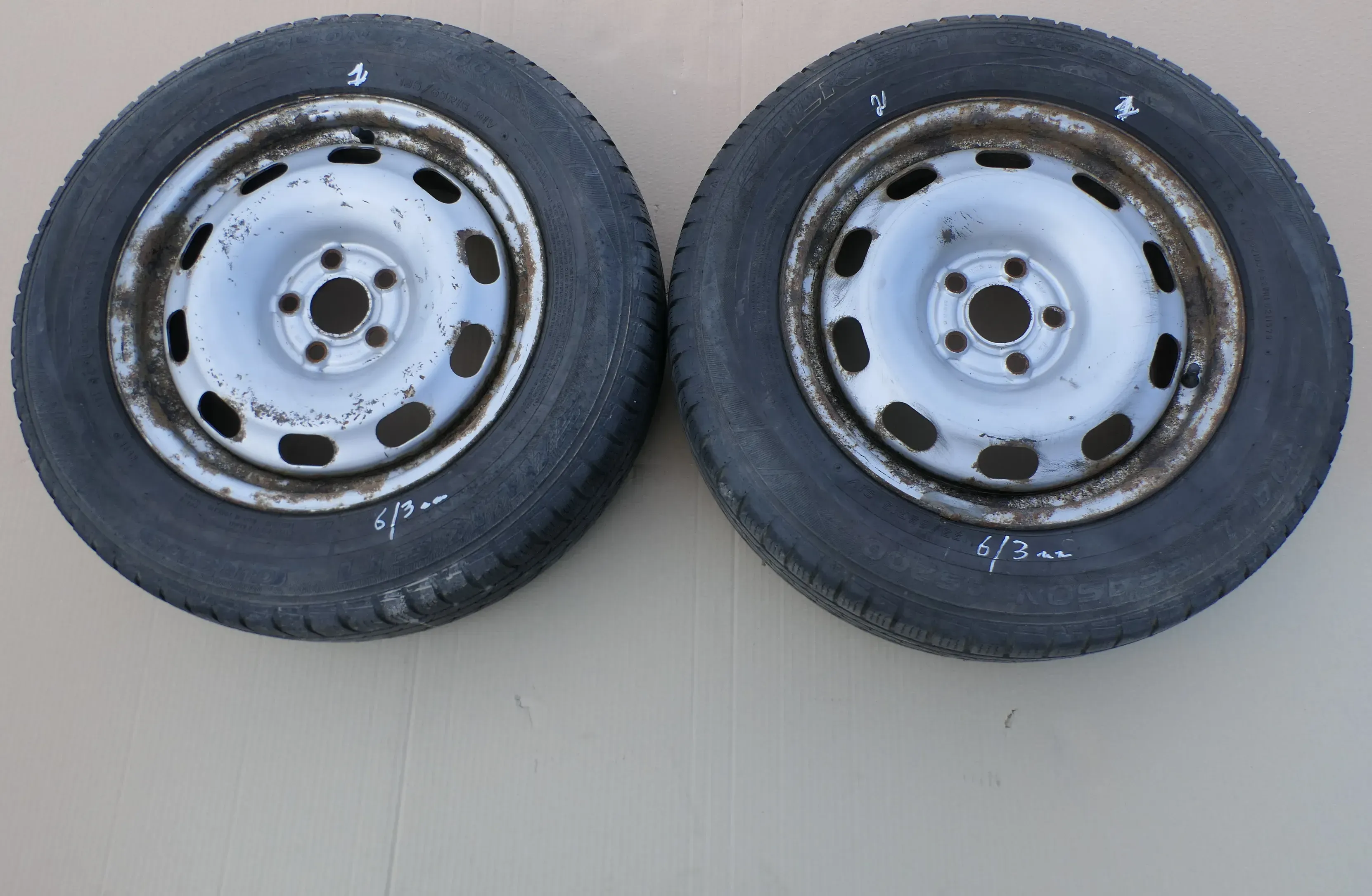 2x VW Golf 4 Bora 195/65 R15 91V Winterreifen M+S Reifen 6jx15H2 ET38 ca. 3-6mm - Bild 1