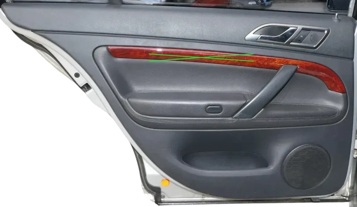 1x Skoda Superb 3U Türverkleidung Verkleidung Tür hinten links Leder onyx - Bild 1