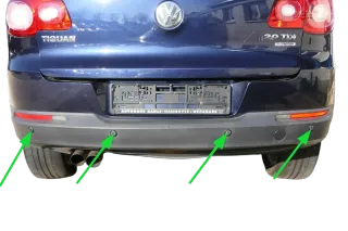 4x VW Tiguan Einparkhilfe PDC + Kabelbaum Parksensoren grau hinten - Bild 1