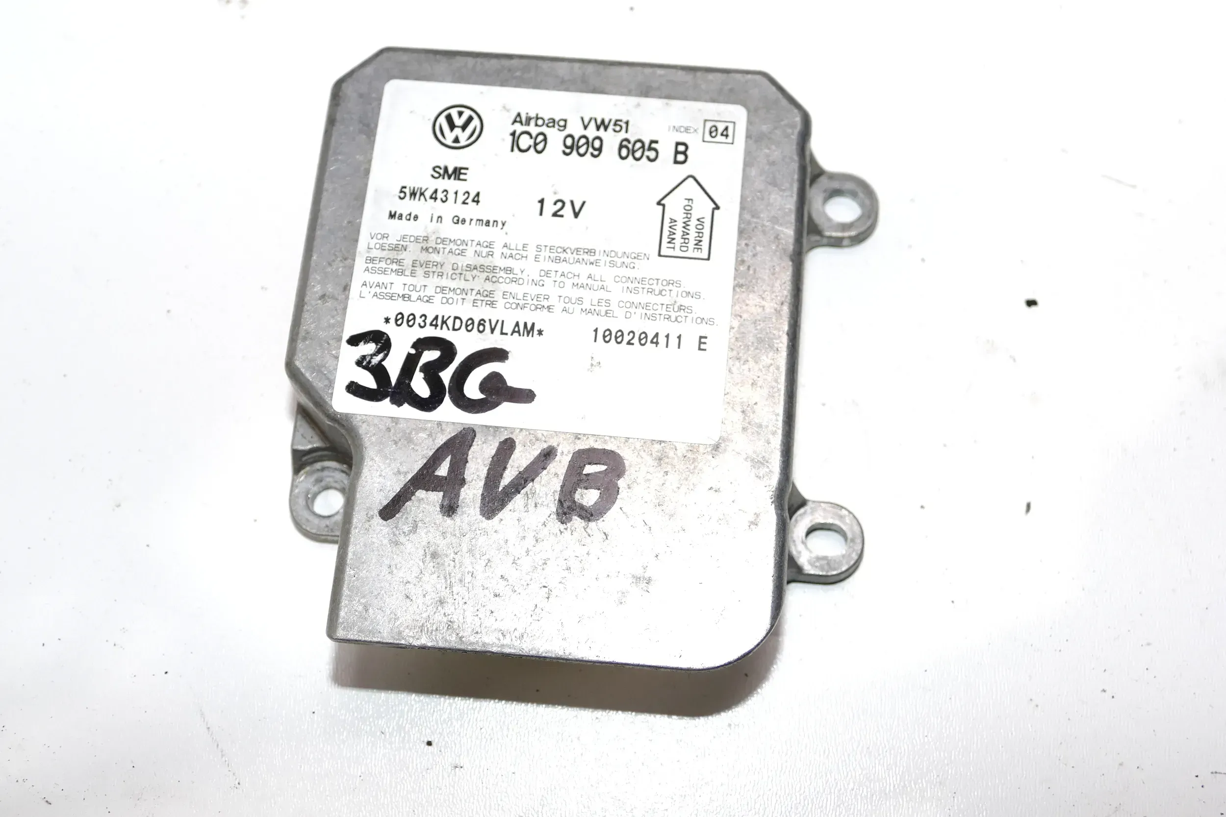 VW Passat 3BG T5 Steuergerät Airbag Airbagsteuergerät 1C0909605B Index 04 - Bild 1