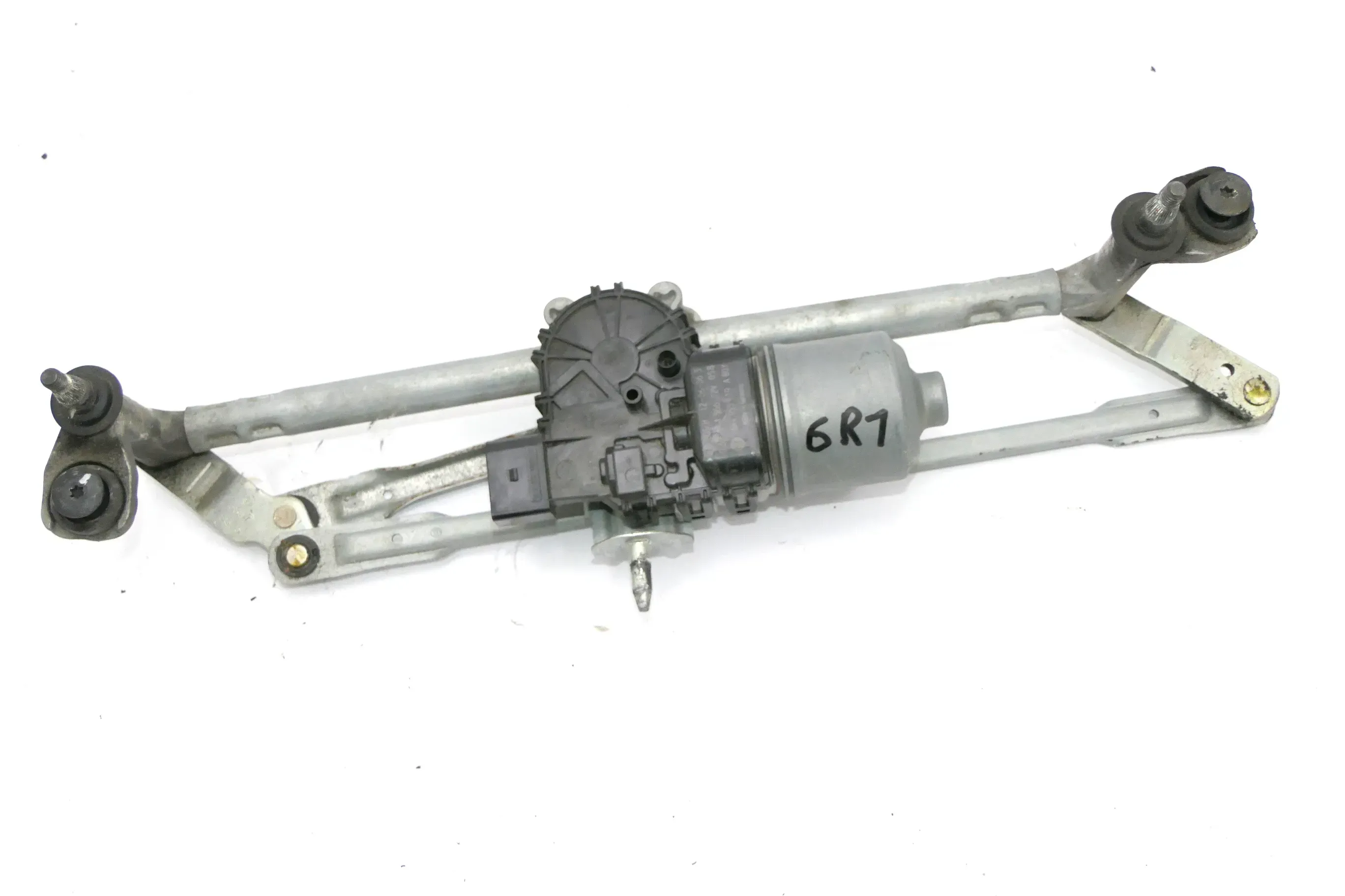 VW Polo 6R Wischermotor Wischer Motor mit Gestänge 6R1955119A vorn - Bild 1