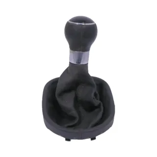 VW Touran 1T Schaltknauf Schaltsack Schaltung Schaltknüppel schwarz Leder Kunstl - Bild 1